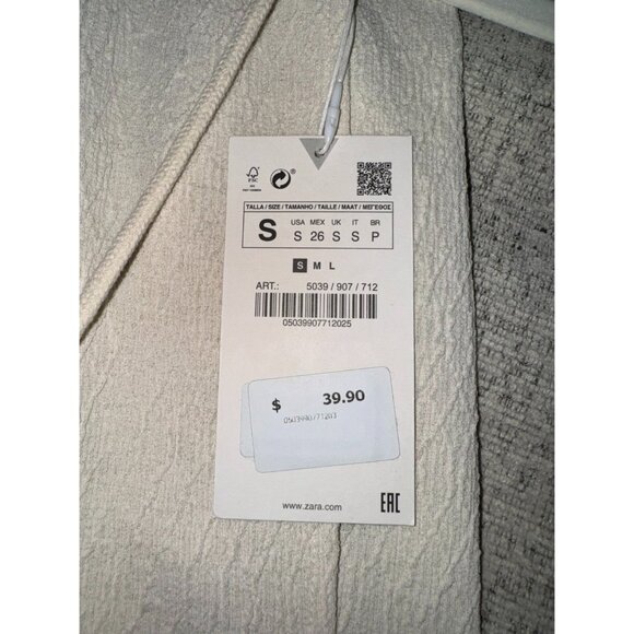 NWT ZARA Cream Embroidered Romper - Size S - Picture 3 of 4